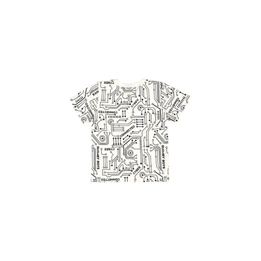 Biały bawełniany t-shirt chłopięcy we wzory Quimby 164 5.10.15