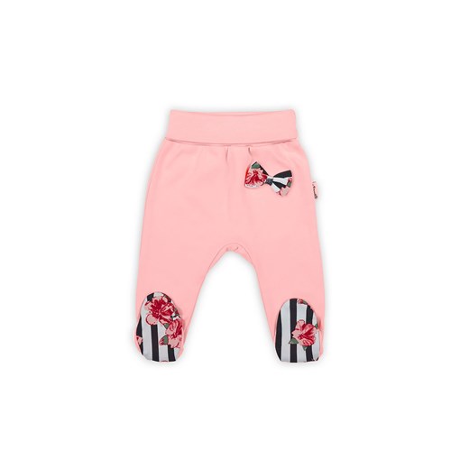 Półśpiochy niemowlęce z kolorowymi wstawkiami - różowe ze sklepu 5.10.15 w kategorii Spodnie i półśpiochy - zdjęcie 169712454