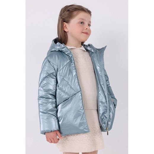 Niebieska pikowana kurtka dziewczęca zimowa Mayoral 128 wyprzedaż 5.10.15