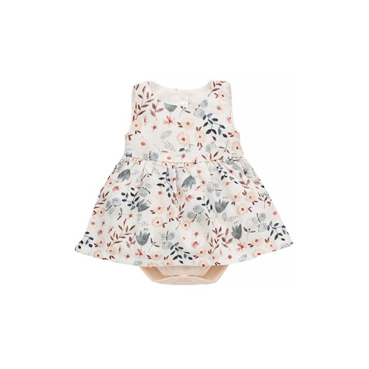 Sukienko-body na ramiączkach Summer garden ecru ze sklepu 5.10.15 w kategorii Body niemowlęce - zdjęcie 169712691