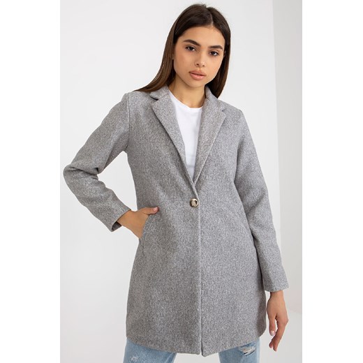 Szary damski płaszcz z kieszeniami OCH BELLA ze sklepu 5.10.15 w kategorii Płaszcze damskie - zdjęcie 169712722