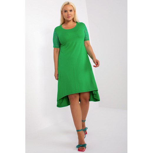 Zielona codzienna sukienka plus size z wiskozy one size 5.10.15