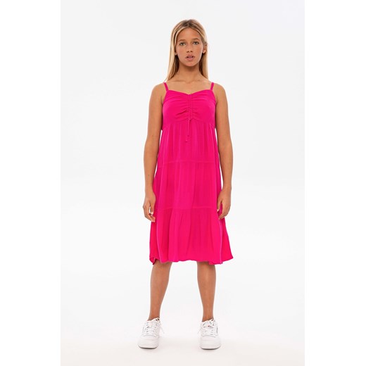 Różowa sukienka dziewczęca na lato z wiskozy ze sklepu 5.10.15 w kategorii Sukienki dziewczęce - zdjęcie 169713060