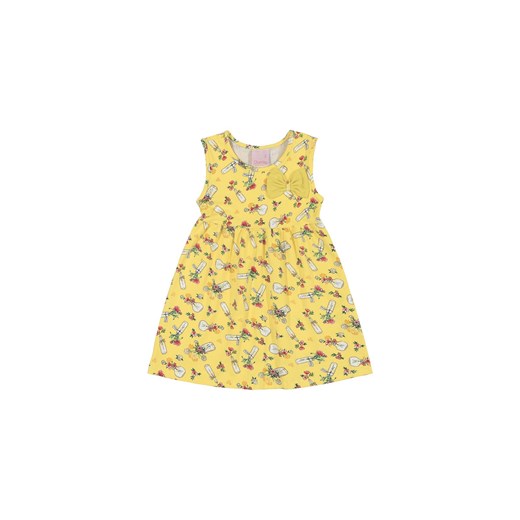 Sukienka z grubymi ramiączkami we wzorki - żółta Quimby 92 5.10.15