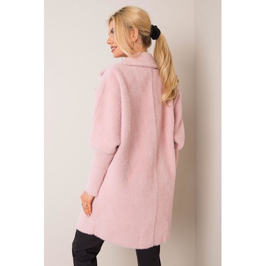 Płaszcz damski z ozdobnym rękawem - różowy one size 5.10.15