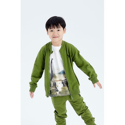 Zielona bluza dresowa dla chłopca z dinozaurem 5.10.15. 110 promocyjna cena 5.10.15