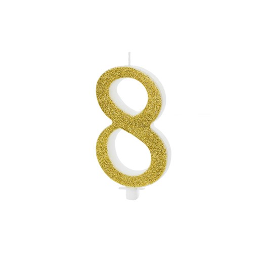 Świeczka urodzinowa Cyferka 8 - złoty brokatowy ze sklepu 5.10.15 w kategorii Świece i dyfuzory - zdjęcie 169713823