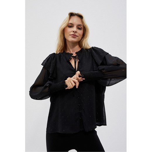 Elegancka szyfonowa bluzka damska z wiązaniem ze sklepu 5.10.15 w kategorii Koszule damskie - zdjęcie 169714094