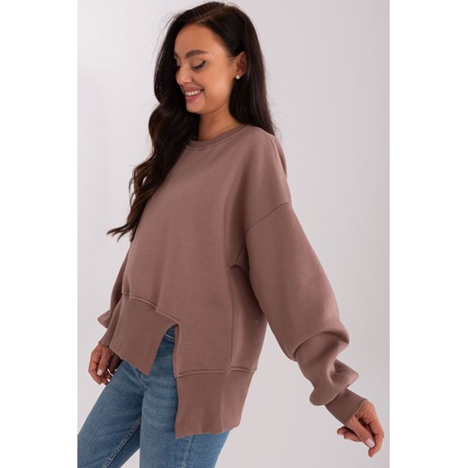 Brązowa bluza damska basic z długim rękawem Ex Moda one size 5.10.15