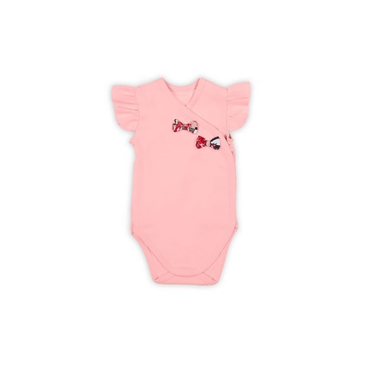 Body niemowęlece z kokardkami i falbanką - różowe ze sklepu 5.10.15 w kategorii Body niemowlęce - zdjęcie 169714380