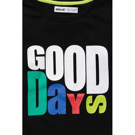 Bluzka chłopięca z długim rękawem i kolorowym napisem- Good days Minoti 98/104 5.10.15 promocja