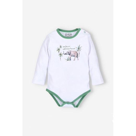 Body niemowlęce z bawełny organicznej dla chłopca - Safari - zielone ze sklepu 5.10.15 w kategorii Body niemowlęce - zdjęcie 169714742