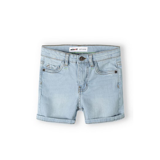 Jasnoniebieskie jeansowe krótkie spodenki dla niemowlaka Minoti 86/92 5.10.15