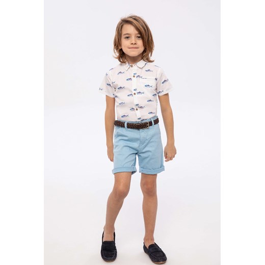 Błękitne szorty dla chłopca typu oxford z bawełny ze sklepu 5.10.15 w kategorii Spodenki chłopięce - zdjęcie 169714850