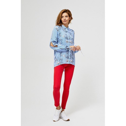 Długa koszula z kwiatowym motywem- niebieska ze sklepu 5.10.15 w kategorii Koszule damskie - zdjęcie 169715034