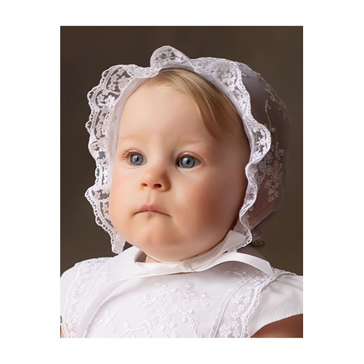 Czepek ALICJA do chrztu dla dziewczynki - biała ze sklepu 5.10.15 w kategorii Ubranka do chrztu - zdjęcie 169715113