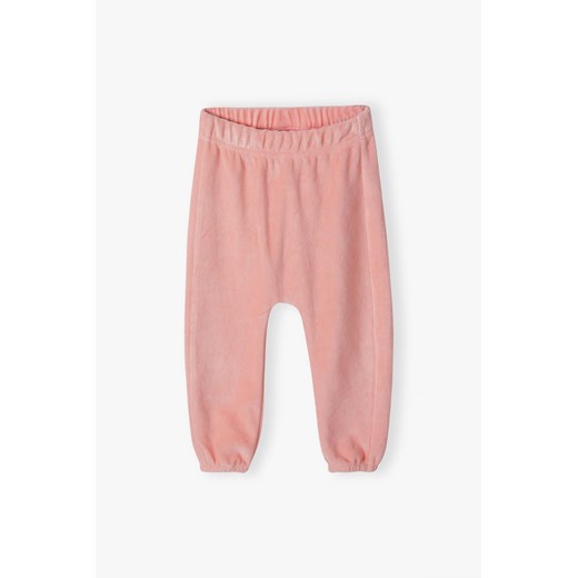 Różowe spodnie niemowlęce ze ściągaczami ze sklepu 5.10.15 w kategorii Spodnie i półśpiochy - zdjęcie 169715201