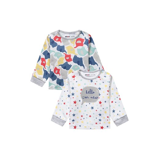 Bluzka z długim rękawem dla niemowlaka 2-pack z bawełny ze sklepu 5.10.15 w kategorii Kaftaniki i bluzki - zdjęcie 169715212