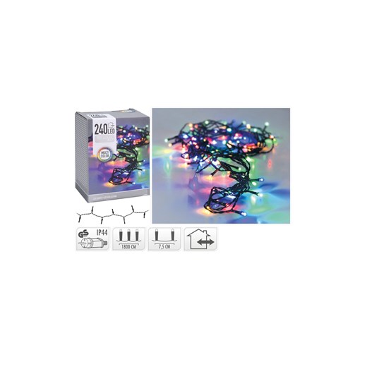 Lampki choinkowe świąteczne 240 led multikolor ze sklepu 5.10.15 w kategorii Dekoracje bożonarodzeniowe - zdjęcie 169715511