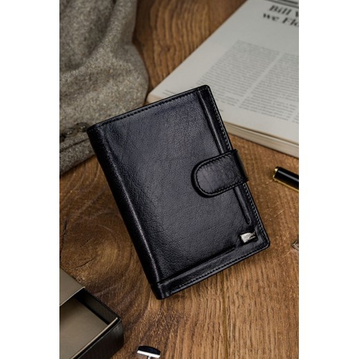 Skórzany portfel na karty z eleganckimi przeszyciami — Rovicky ze sklepu 5.10.15 w kategorii Portfele męskie - zdjęcie 169715801