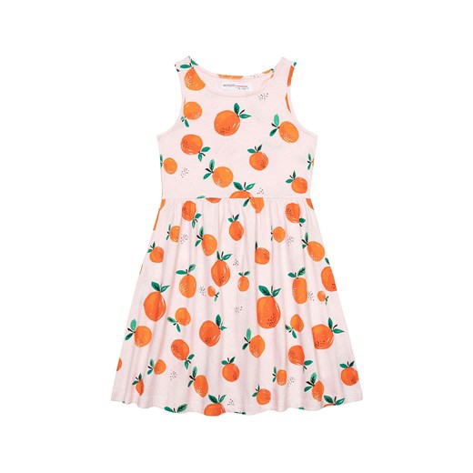 Bawełniana sukienka bez rękawów w pomarańcze dla dziewczynki Minoti 146/152 wyprzedaż 5.10.15