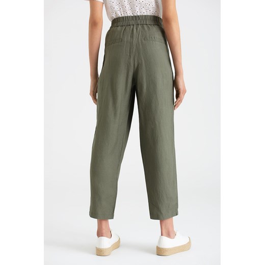Lniane Szerokie spodnie damskie zielone Greenpoint 40 promocja 5.10.15