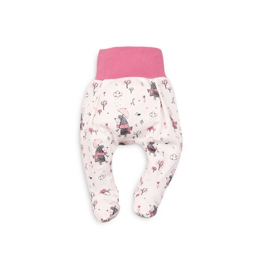 Półśpiochy niemowlęce z bawełny organicznej z nadrukiem ze sklepu 5.10.15 w kategorii Spodnie i półśpiochy - zdjęcie 169716290