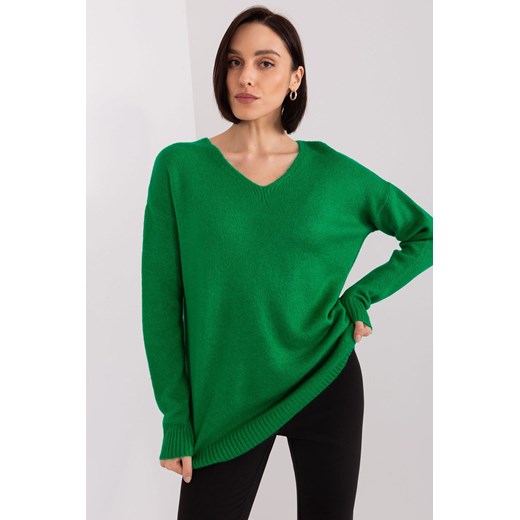 Luźny sweter damski zielony ze sklepu 5.10.15 w kategorii Swetry damskie - zdjęcie 169716502