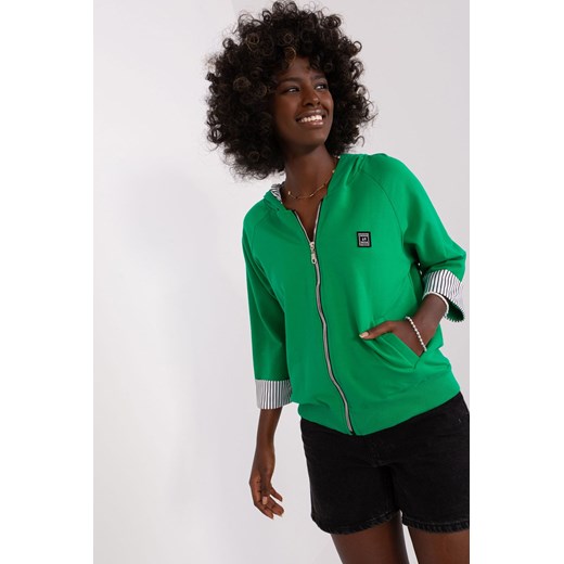 Zielona damska bluza damska rozpinana z rękawem 3/4 Relevance one size 5.10.15
