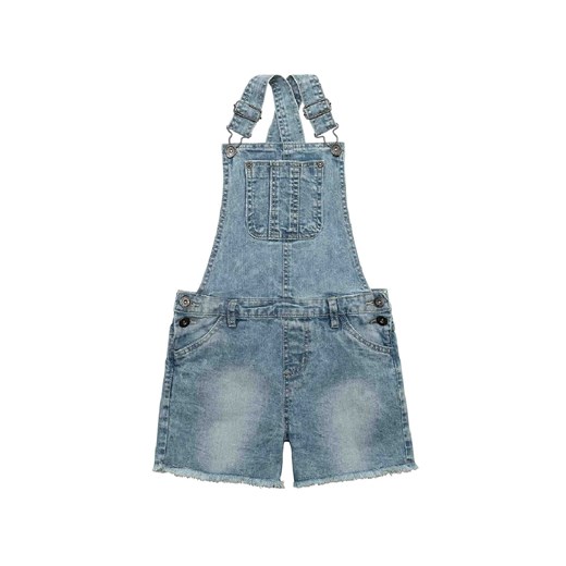 Jasnoniebieskie ogrodniczki jeansowe dla dziewczynki ze sklepu 5.10.15 w kategorii Spodenki dziewczęce - zdjęcie 169716514