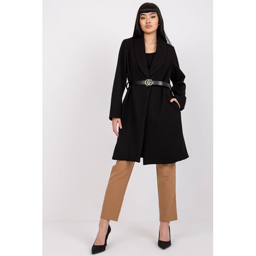 Płaszcz damski z kieszeniami - czarny ze sklepu 5.10.15 w kategorii Płaszcze damskie - zdjęcie 169716743