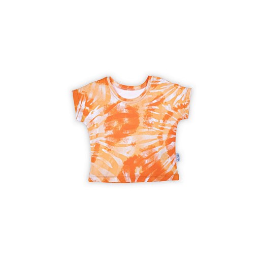 Bawełniana koszulka chłopięca we wzory pomarańczowa ze sklepu 5.10.15 w kategorii T-shirty chłopięce - zdjęcie 169717580