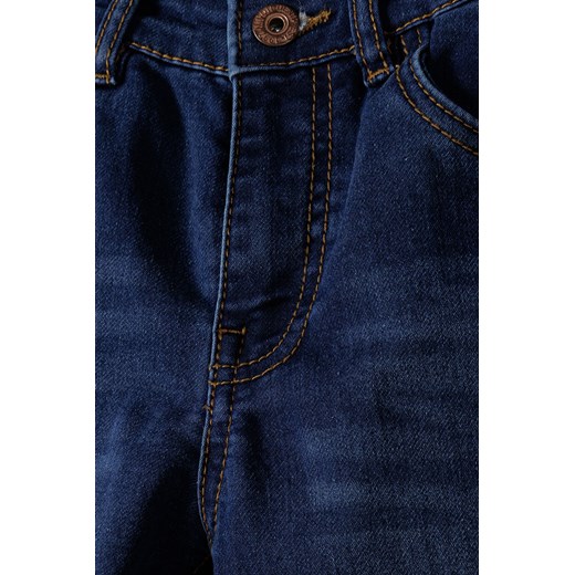 Ciemnoniebieskie klasyczne jeansy dopasowane dla niemowlaka Minoti 80/86 okazja 5.10.15