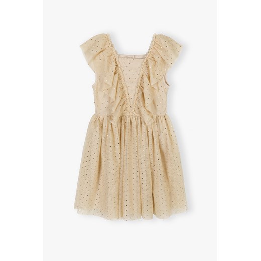 Elegancka sukienka dla dziewczynki - ecru ze sklepu 5.10.15 w kategorii Sukienki dziewczęce - zdjęcie 169717753