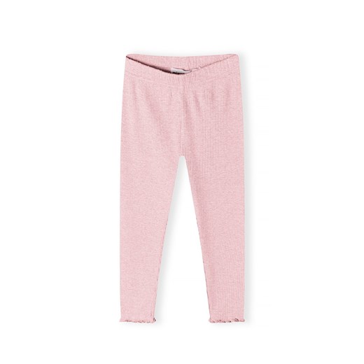 Dziewczęce legginsy różowe z dzianiny prążkowanej ze sklepu 5.10.15 w kategorii Spodnie dziewczęce - zdjęcie 169717834