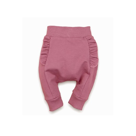 Spodnie niemowlęce z bawełny organicznej z ozdobną falbanką ze sklepu 5.10.15 w kategorii Spodnie i półśpiochy - zdjęcie 169717873