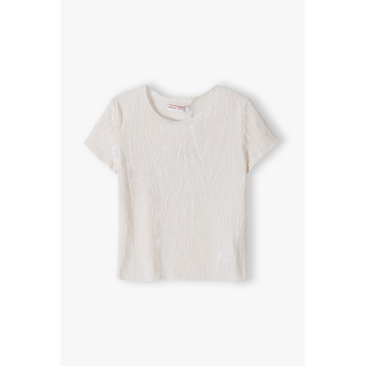 Elegancki t-shirt dziewczęcy w kolorze ecru ze sklepu 5.10.15 w kategorii Bluzki dziewczęce - zdjęcie 169717894