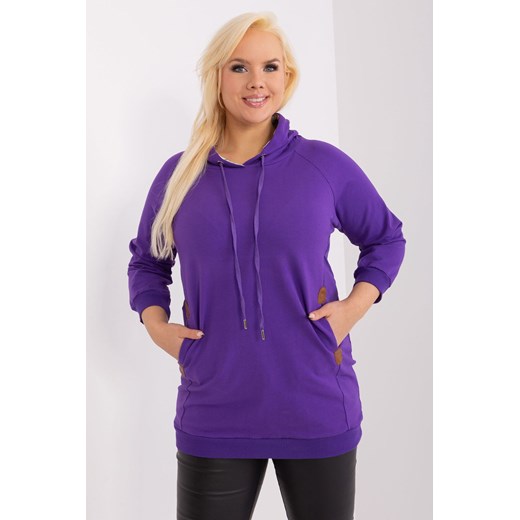 Bawełniana bluza plus size ciemny fioletowy ze sklepu 5.10.15 w kategorii Bluzy damskie - zdjęcie 169718002