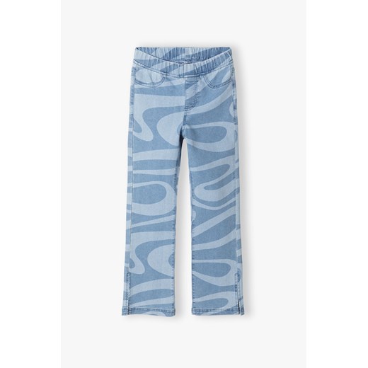Niebieskie rozkloszowane spodnie dziewczęce we wzory Lincoln & Sharks By 5.10.15. 140 5.10.15