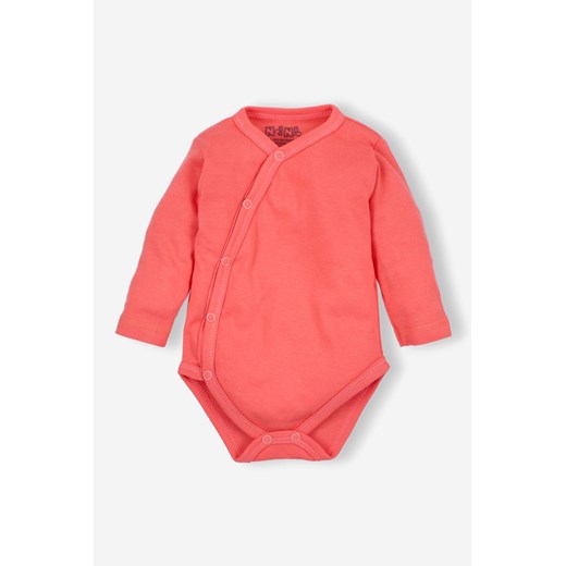 Body niemowlęce z bawełny organicznej dla dziewczynki pomarańczowe długi rękaw ze sklepu 5.10.15 w kategorii Body niemowlęce - zdjęcie 169718470