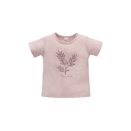Bluzka z krótkim rękawem z listkami I LOVE PLANTS - różowy ze sklepu 5.10.15 w kategorii Bluzki dziewczęce - zdjęcie 169718504