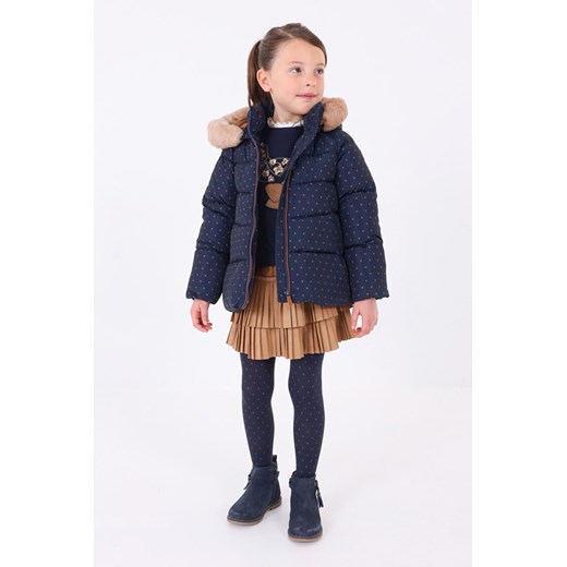 Granatowa pikowana kurtka dziewczęca zimowa w kropeczki ze sklepu 5.10.15 w kategorii Kurtki dziewczęce - zdjęcie 169718550