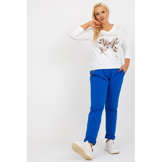 Ciemnoniebieskie dresowe spodnie plus size z kieszeniami Savage ze sklepu 5.10.15 w kategorii Spodnie damskie - zdjęcie 169718680