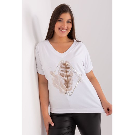 Biała bluzka plus size z bawełny ze sklepu 5.10.15 w kategorii Bluzki damskie - zdjęcie 169718700