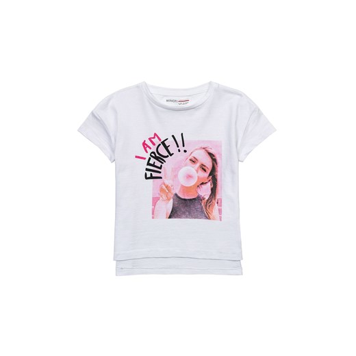 Biały t-shirt bawełniany dla dziewczynki z nadrukiem ze sklepu 5.10.15 w kategorii Bluzki dziewczęce - zdjęcie 169718822