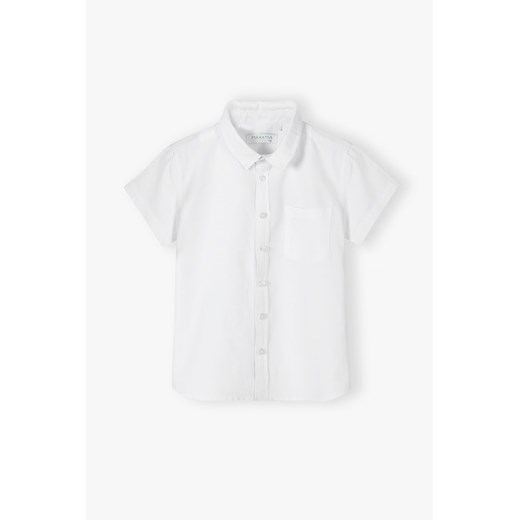 Biała koszula bawełniana dla chłopca z krótkim rękawem ze sklepu 5.10.15 w kategorii Koszule chłopięce - zdjęcie 169718893