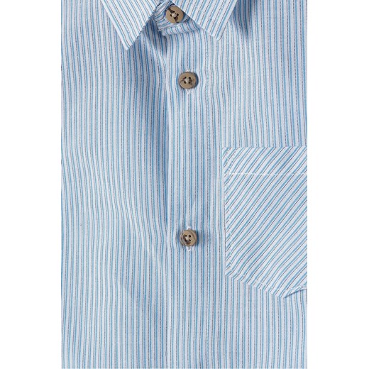Błękitna koszula bawełniana dla chłopca z krótkim rękawem Minoti 104/110 5.10.15