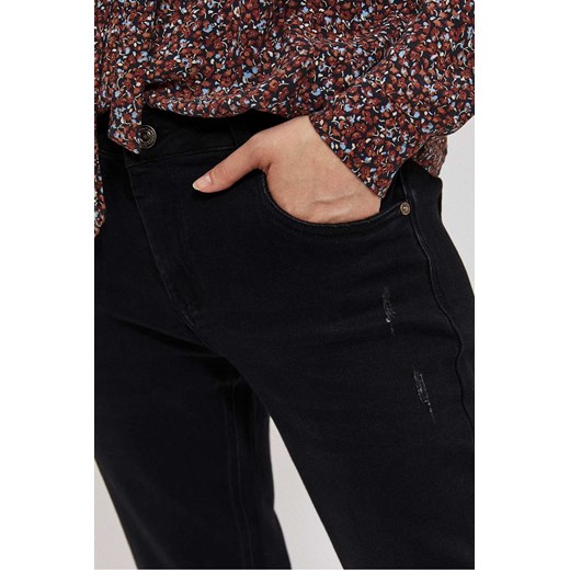 Czarne spodnie damskie jeansowe z prosta nogawką S okazja 5.10.15