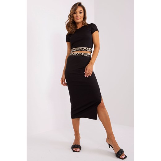 Czarna spódnica dzianinowa z szeroką gumką OCH BELLA ze sklepu 5.10.15 w kategorii Spódnice - zdjęcie 169719030