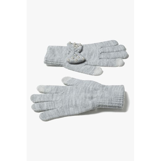 Rękawiczki dziewczęce na zimę - szare z kokardką 5.10.15. 110/116 5.10.15